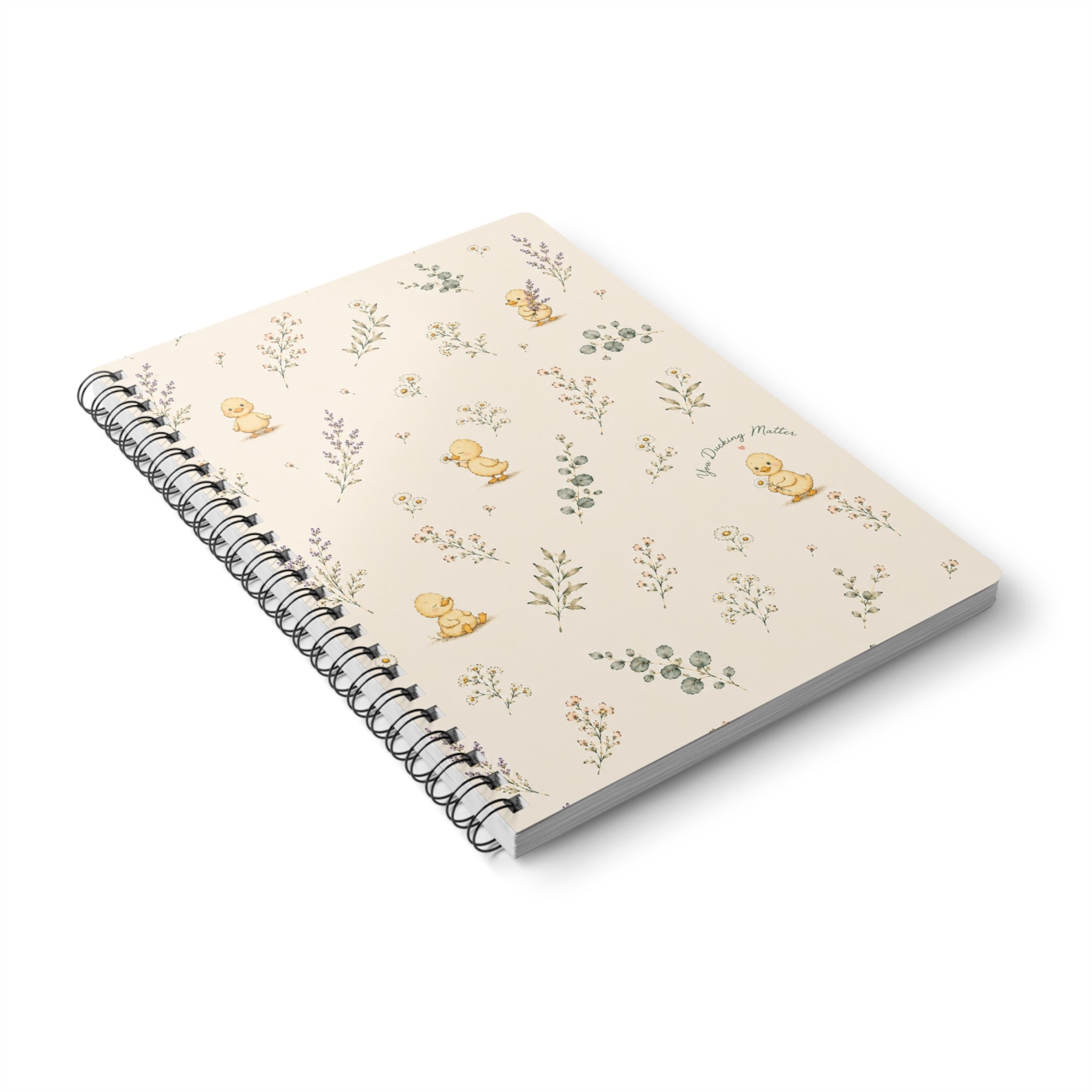 Vintage Duckling Floral Notebook Wirobound Softcover A5