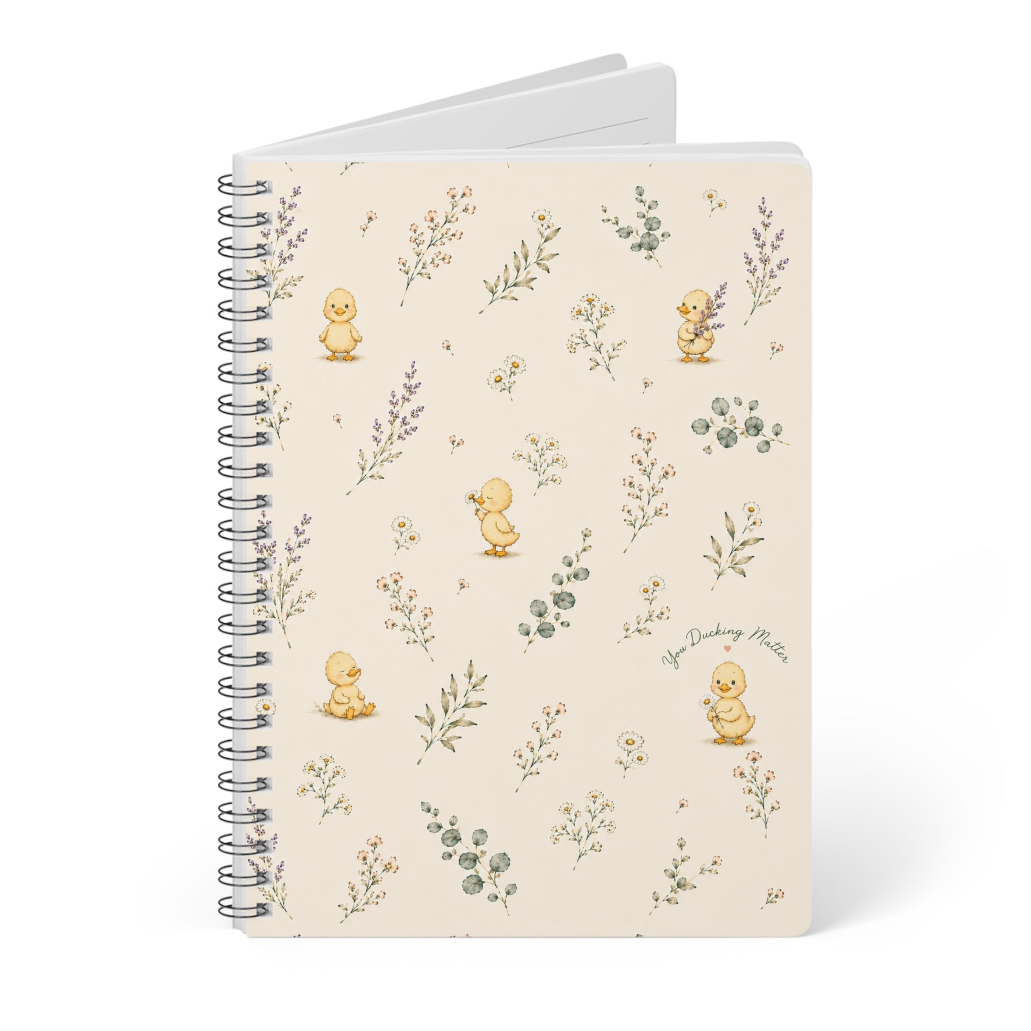 Vintage Duckling Floral Notebook Wirobound Softcover A5