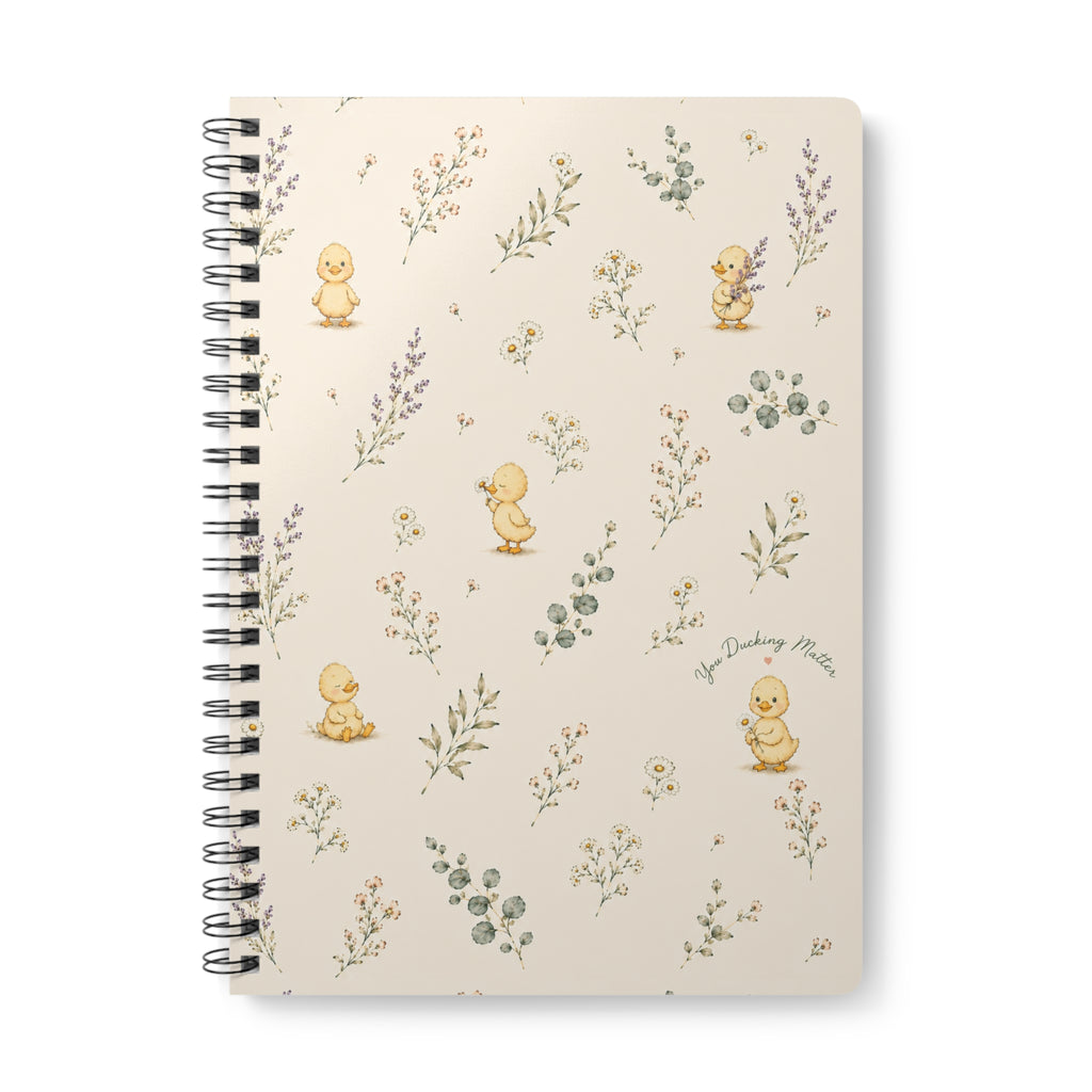 Vintage Duckling Floral Notebook Wirobound Softcover A5