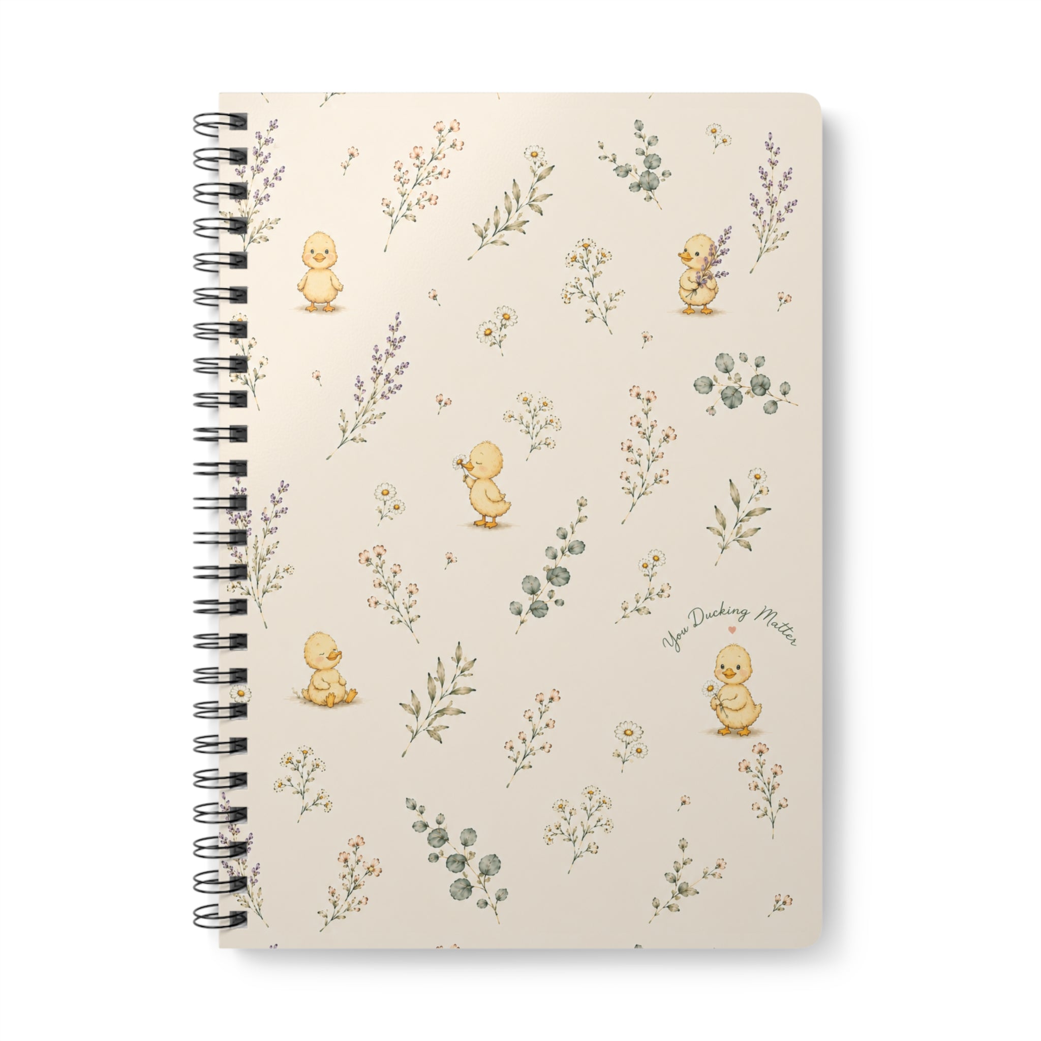 Vintage Duckling Floral Notebook Wirobound Softcover A5